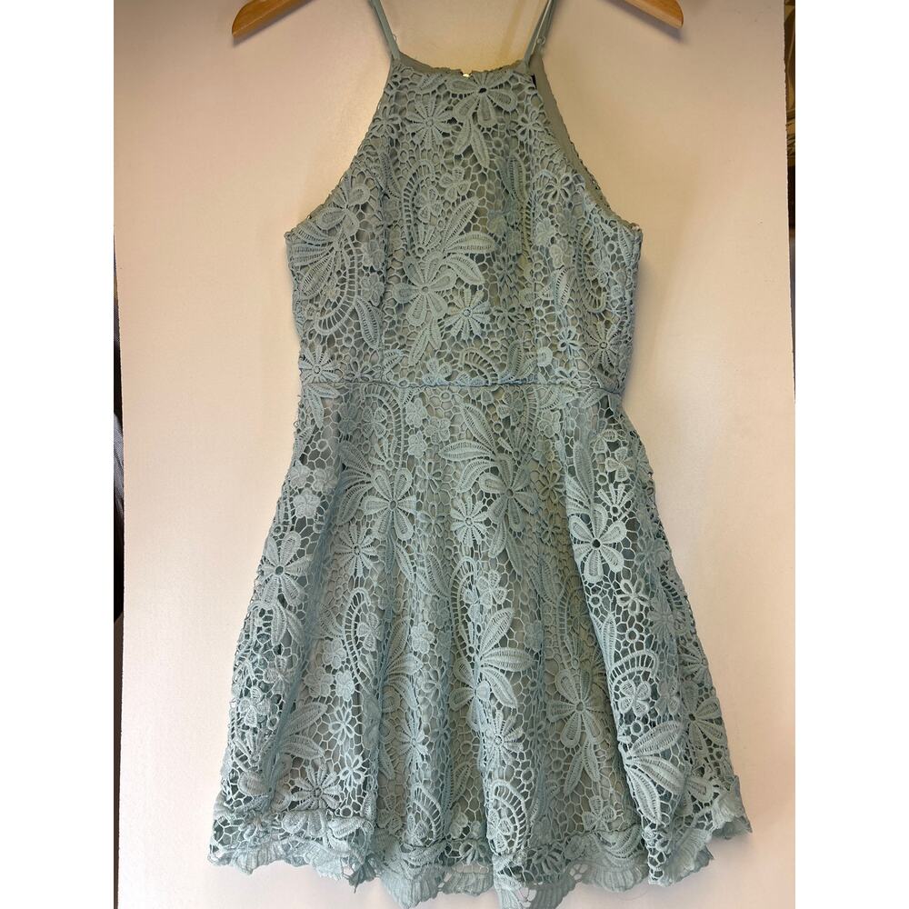 Lulus  Light Blue Lace Dress M